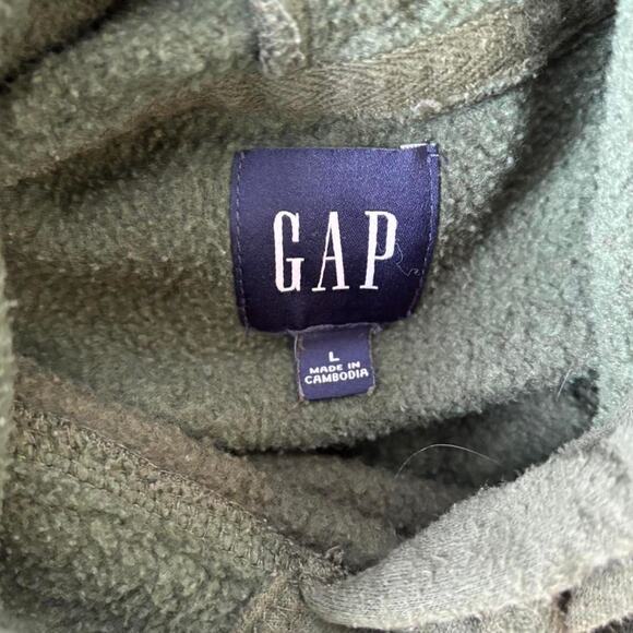 Y2k green earthtone gap embroidered hoodie - Picture 3 of 3